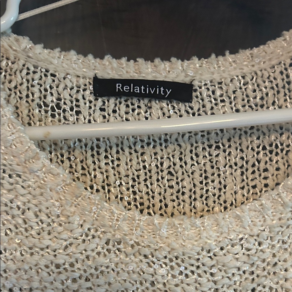 Relativity Cream Textured Knit Top - Picture 2 of 5